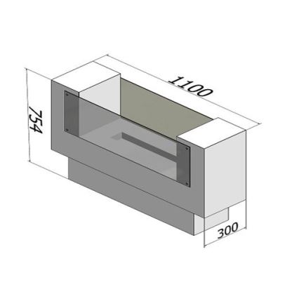 InFire - BIO haard 110x75 cm 3kW bifaciaal