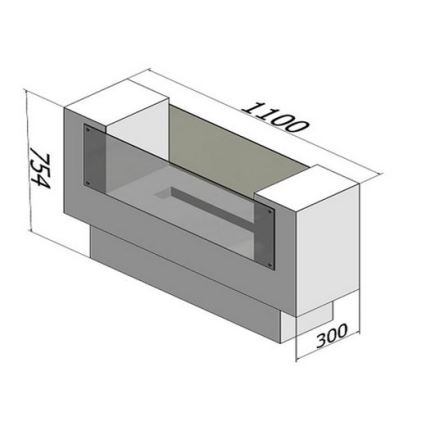 InFire - BIO open haard 110x75 cm 3kW bifacial