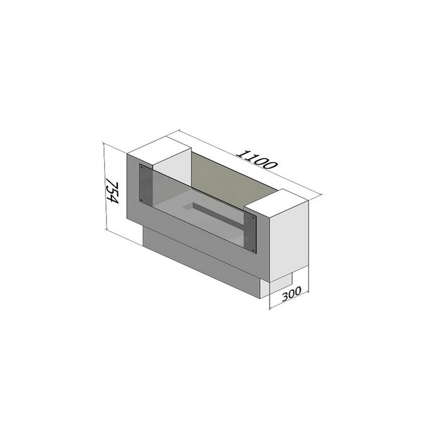 InFire - BIO open haard 110x75 cm 3kW bifacial