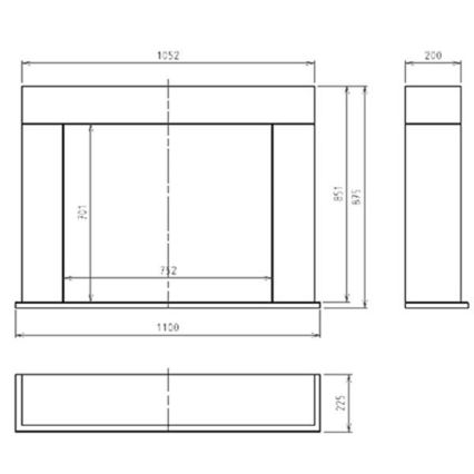 InFire - BIO-open haard 87,5x110 cm 3kW wit