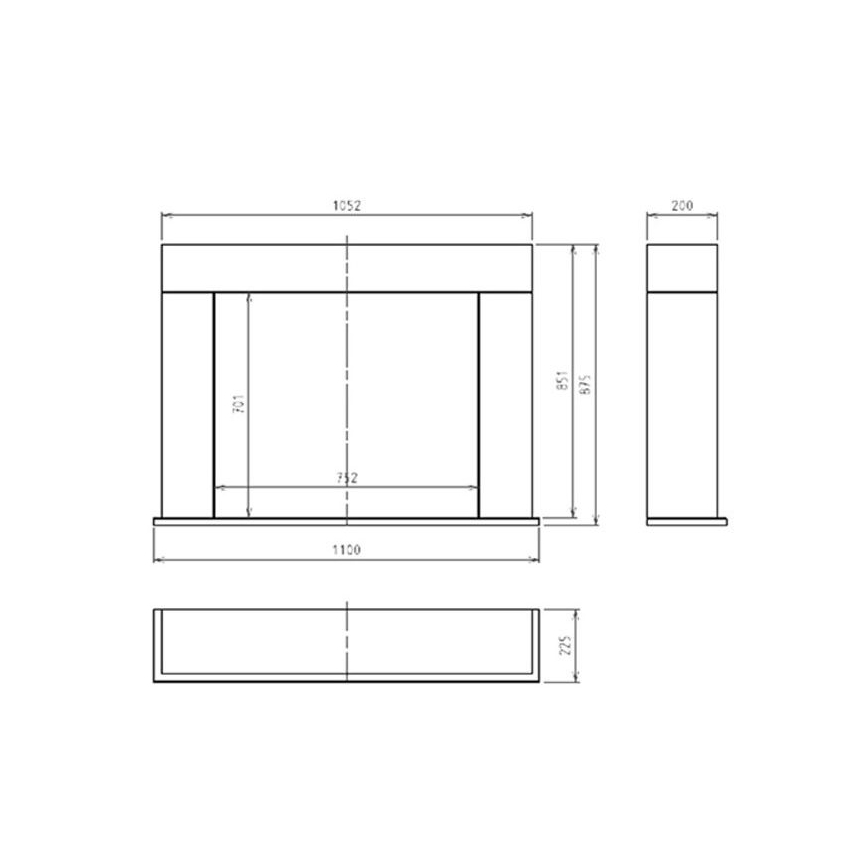 InFire - BIO-open haard 87,5x110 cm 3kW wit