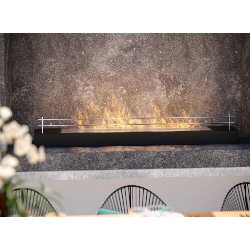 InFire - BIO-open haard 8x120 cm 3kW zwart