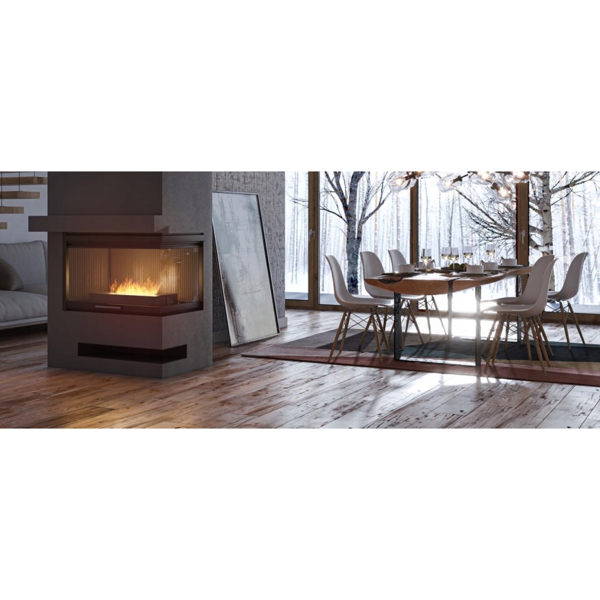 InFire - BIO-open haard 8x40 cm 3kW zwart