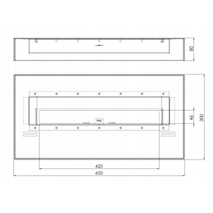 InFire - BIO-open haard 8x60 cm 3kW zwart