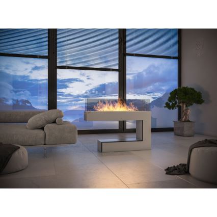 InFire - Cheminée BIO 110x85,5 cm 3kW blanche