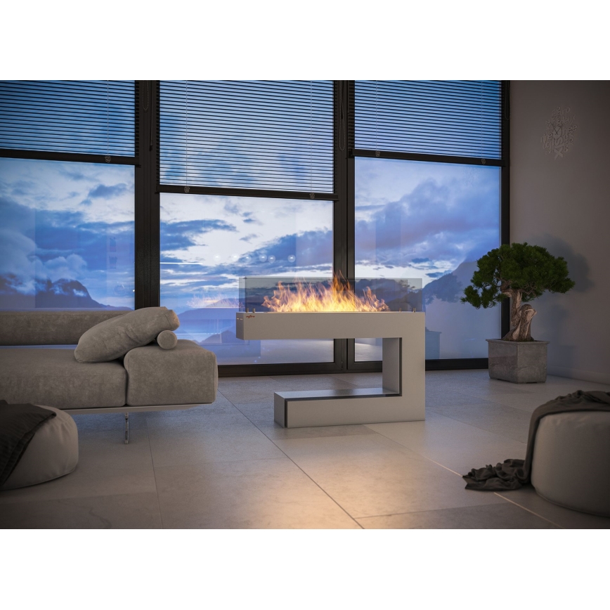 InFire - Cheminée BIO 110x85,5 cm 3kW blanche