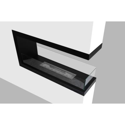 InFire - Cheminée BIO d'angle 100x50 cm 3kW bifacial
