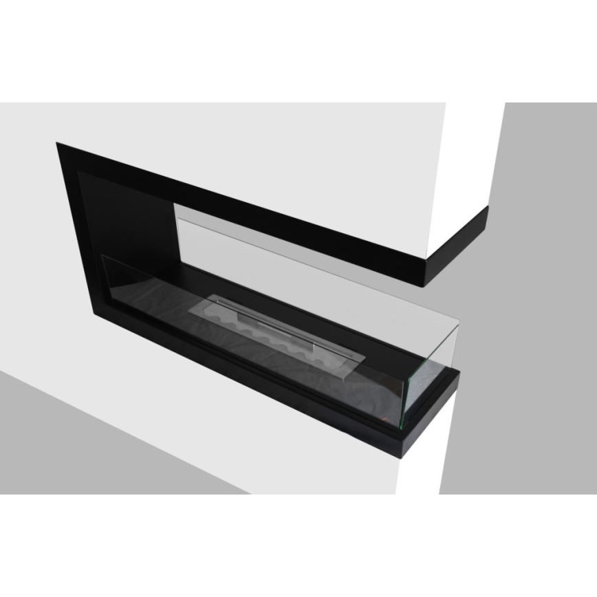 InFire - Cheminée BIO d'angle 100x50 cm 3kW bifacial