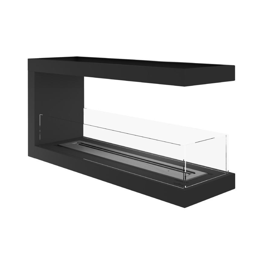 InFire - Cheminée BIO d'angle 100x50 cm 3kW bifacial