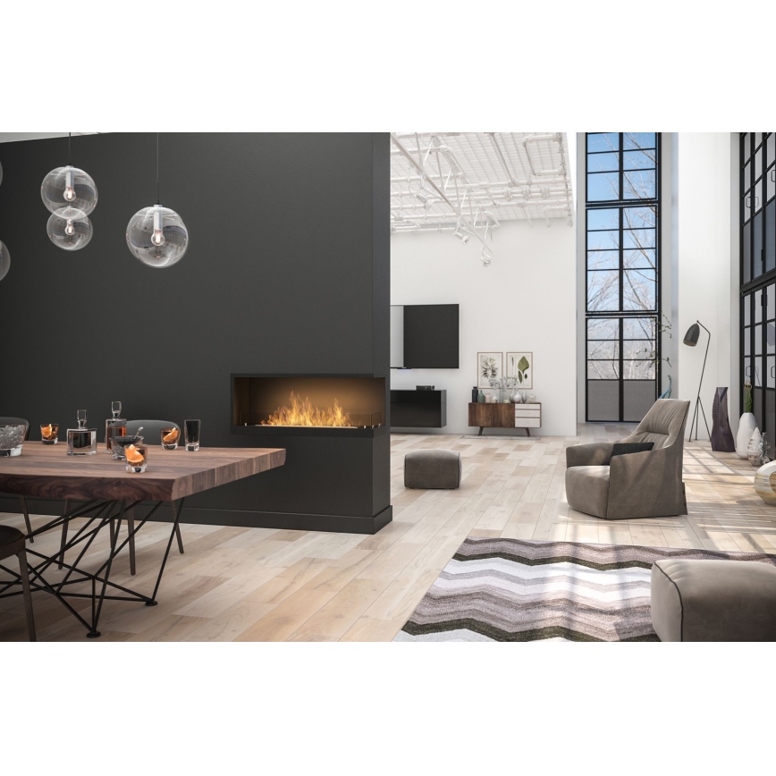 InFire - Cheminée BIO d'angle 110x45 cm 3kW noire
