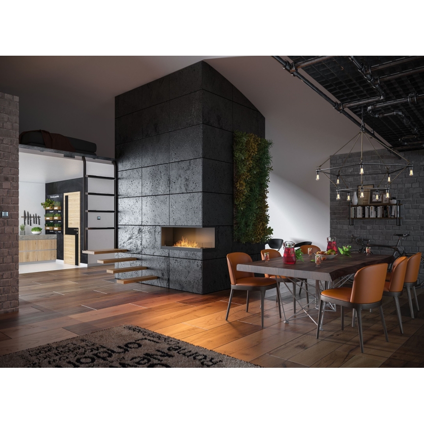 InFire - Cheminée BIO d'angle 110x45 cm 3kW noire