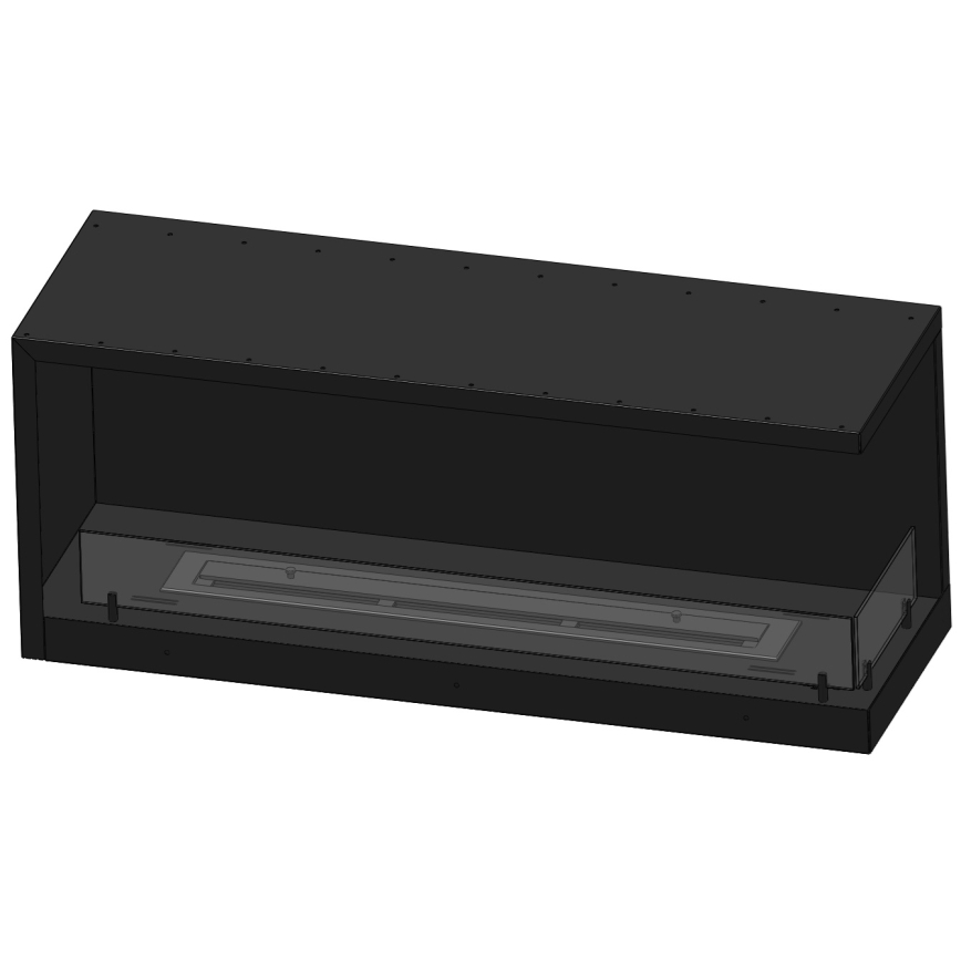 InFire - Cheminée BIO d'angle 110x45 cm 3kW noire