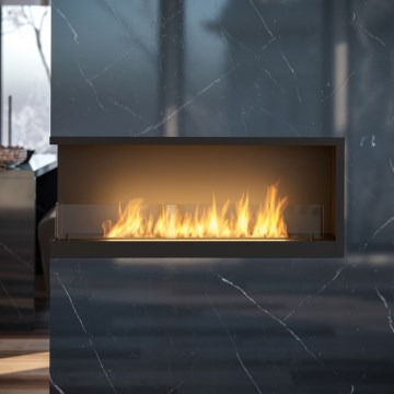 InFire - Cheminée BIO d'angle 110x45 cm 3kW noire