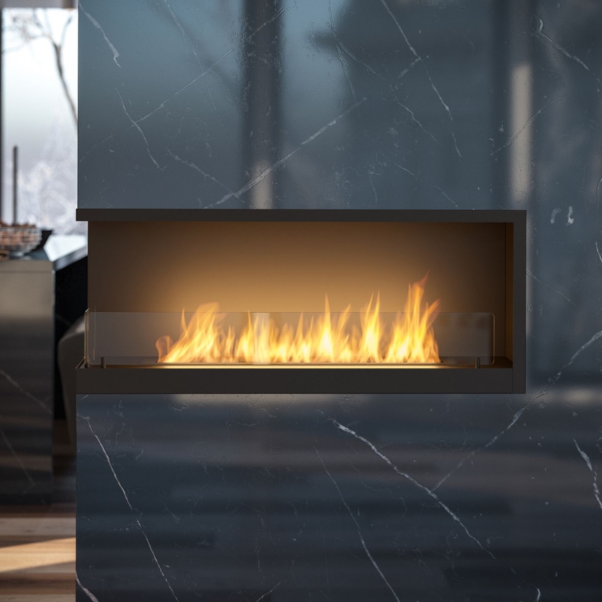 InFire - Cheminée BIO d'angle 110x45 cm 3kW noire