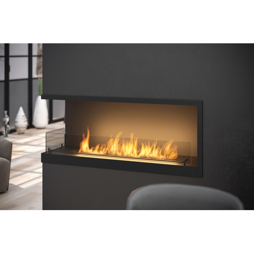 InFire - Cheminée BIO d'angle 110x45 cm 3kW noire