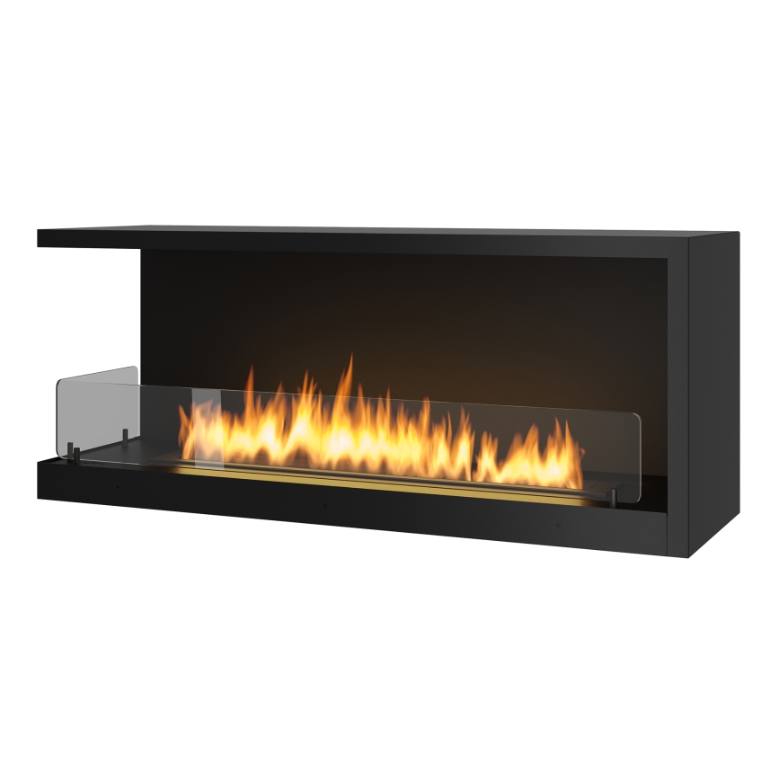 InFire - Cheminée BIO d'angle 110x45 cm 3kW noire