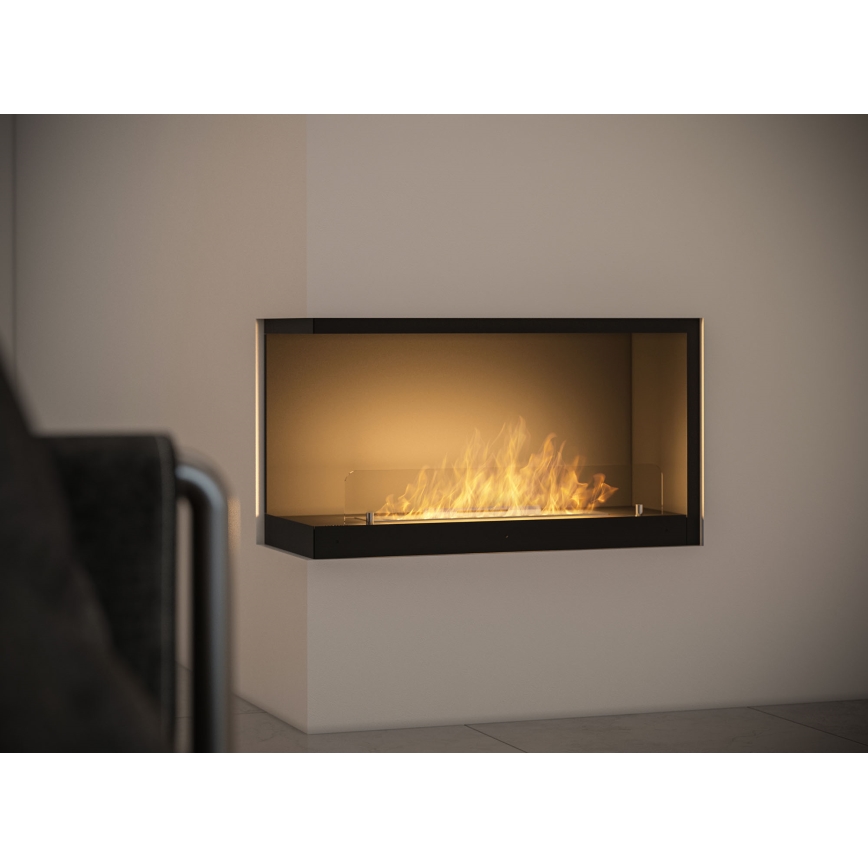 InFire - Cheminée BIO d'angle 80x45 cm 3kW noire