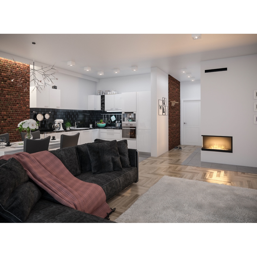 InFire - Cheminée BIO d'angle 80x45 cm 3kW noire