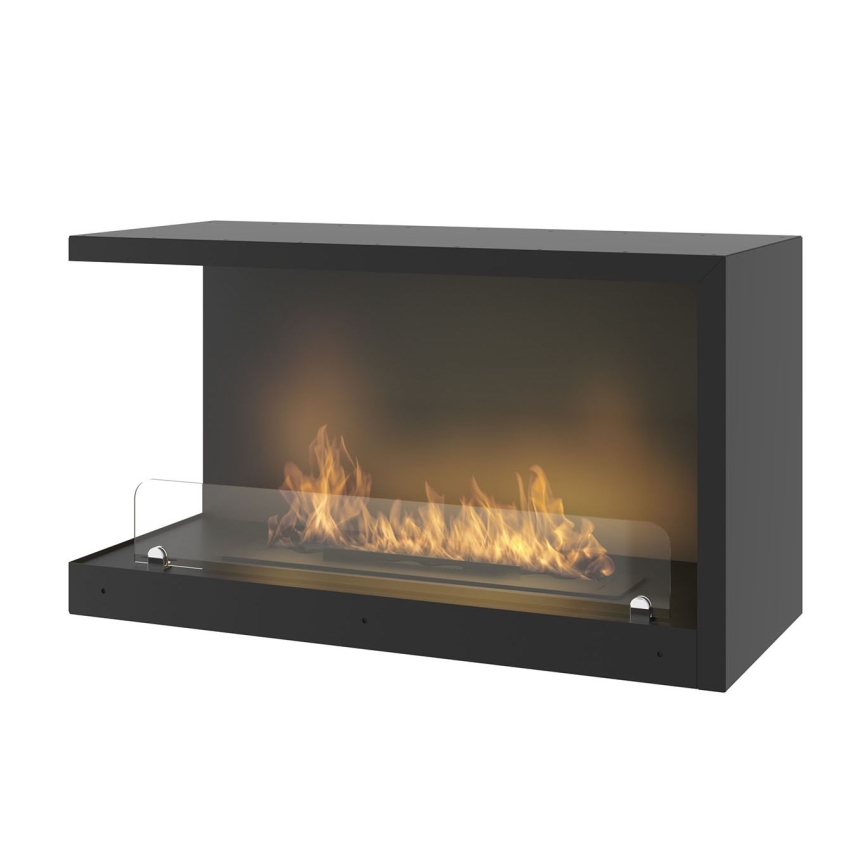 InFire - Cheminée BIO d'angle 80x45 cm 3kW noire