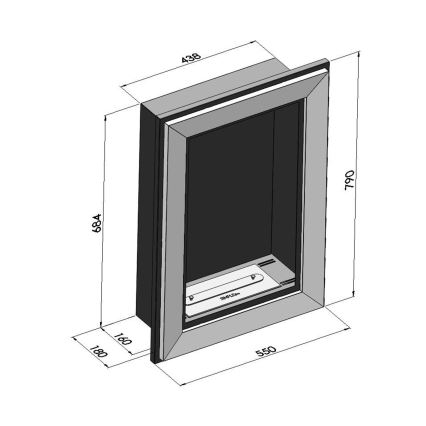 InFire - Cheminée encastré BIO 79x55 cm 3kW noir