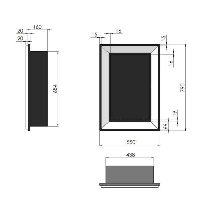 InFire - Cheminée encastré BIO 79x55 cm 3kW noir