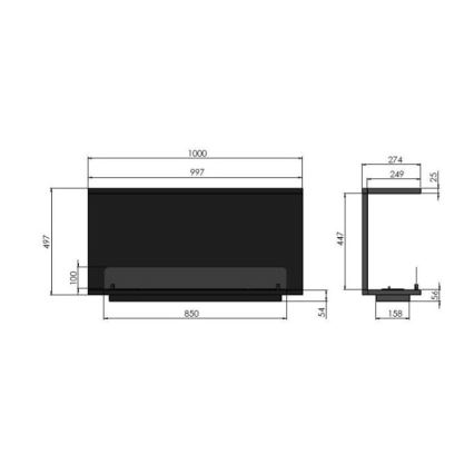 InFire - Cheminée encastrée BIO 100x50 cm 3kW noire