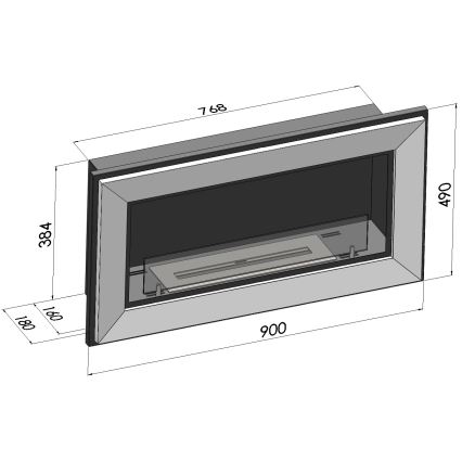 InFire - Cheminée encastrée BIO 49x90 cm 3kW noir