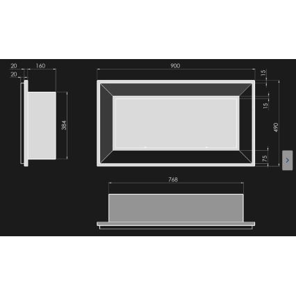 InFire - Cheminée encastrée BIO 49x90 cm 3kW noir