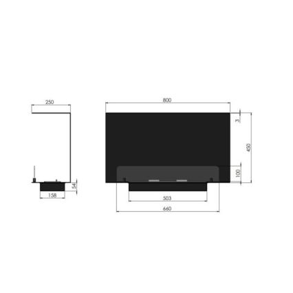 InFire - Cheminée encastrée BIO 80x45 cm 3kW noire