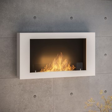 InFire - Cheminée murale BIO 100x56 cm 3kW blanche