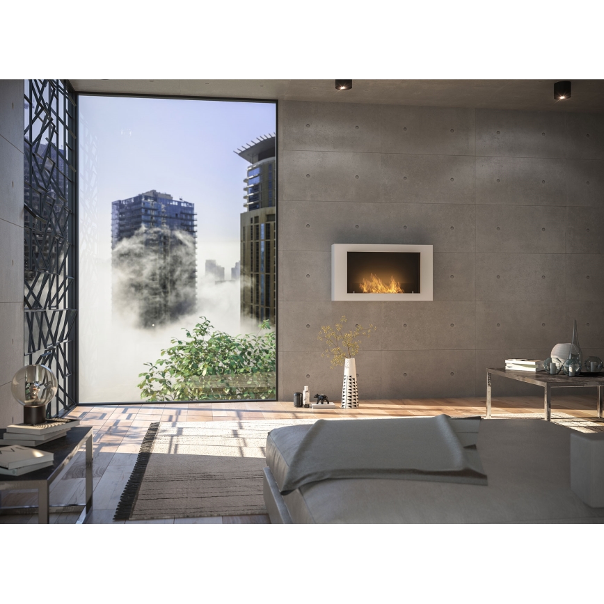 InFire - Cheminée murale BIO 100x56 cm 3kW blanche