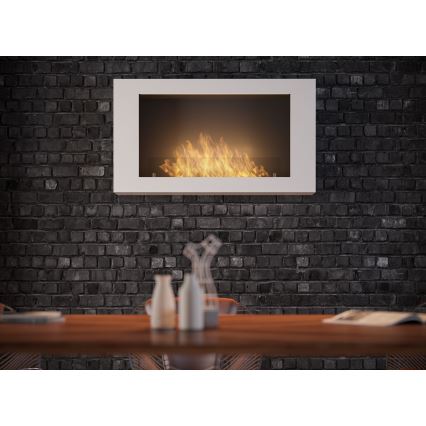 InFire - Cheminée murale BIO 100x56 cm 3kW blanche