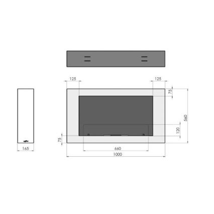 InFire - Cheminée murale BIO 100x56 cm 3kW blanche