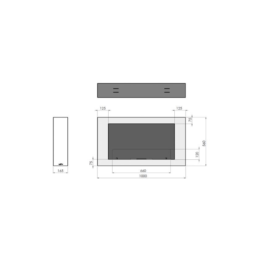 InFire - Cheminée murale BIO 100x56 cm 3kW blanche