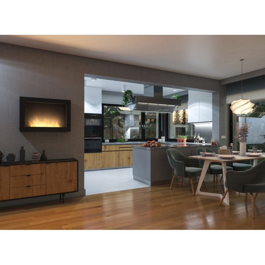 InFire - Cheminée murale BIO 100x56 cm 3kW noir