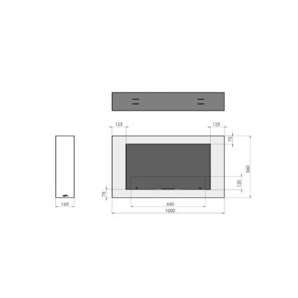 InFire - Cheminée murale BIO 100x56 cm 3kW noir