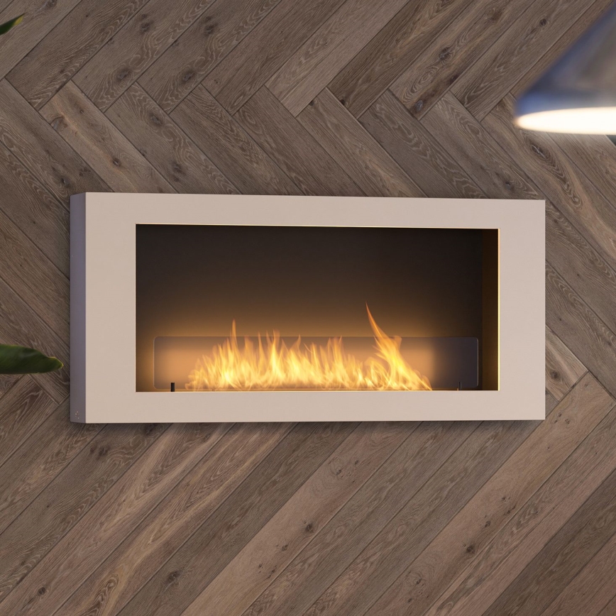 InFire - Cheminée murale BIO 120x56 cm 3kW blanche