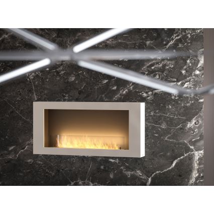 InFire - Cheminée murale BIO 120x56 cm 3kW blanche