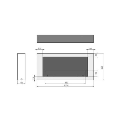 InFire - Cheminée murale BIO 120x56 cm 3kW blanche