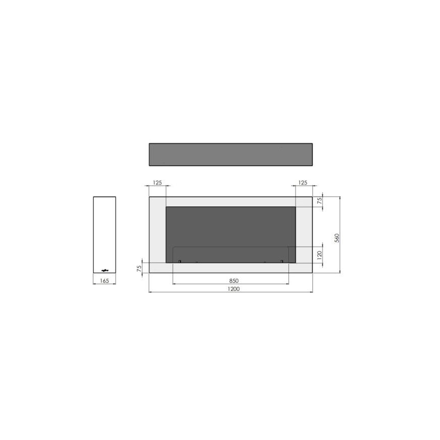InFire - Cheminée murale BIO 120x56 cm 3kW blanche