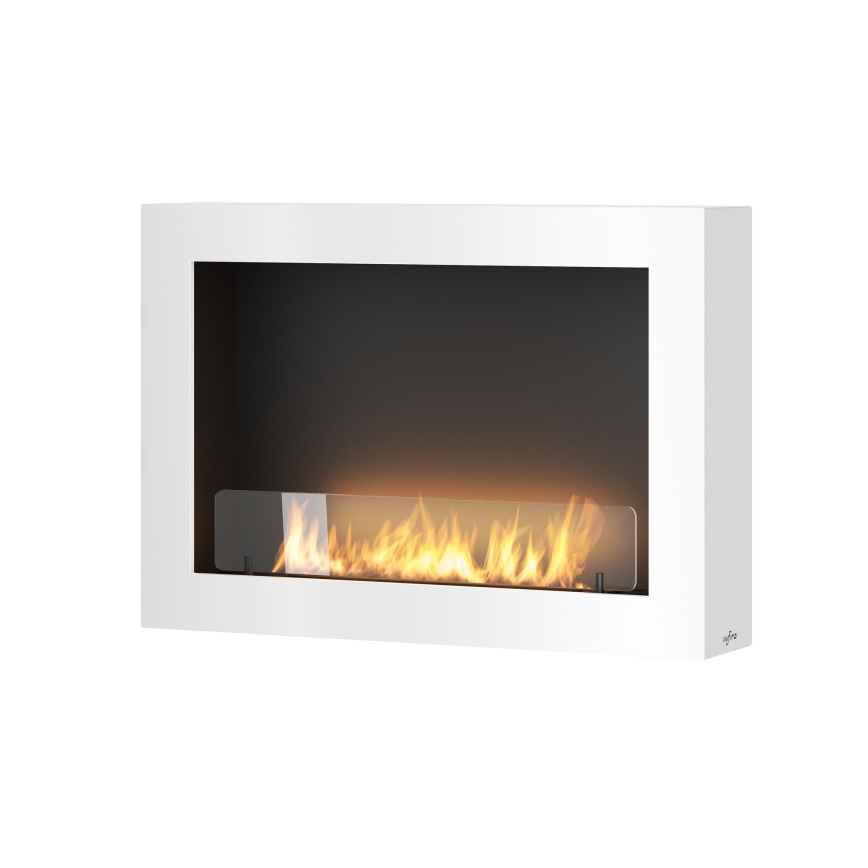 InFire - Cheminée murale BIO 80x56 cm 3kW blanche