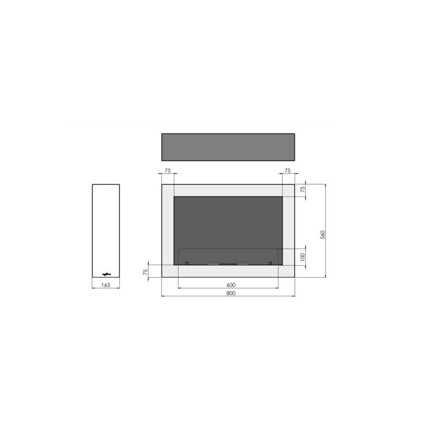InFire - Cheminée murale BIO 80x56 cm 3kW blanche