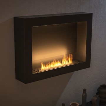 InFire - Cheminée murale BIO 80x56 cm 3kW noir