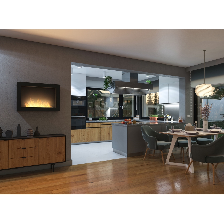 InFire - Cheminée murale BIO 80x56 cm 3kW noir