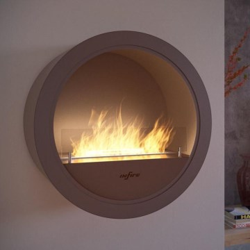 InFire - Cheminée murale BIO d. 70 cm 3kW noir