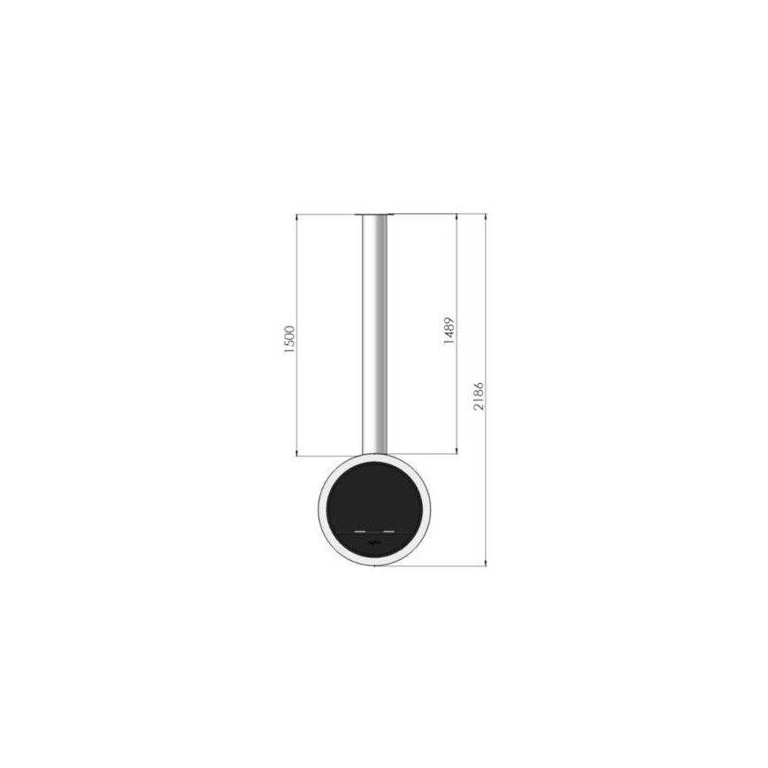 InFire - Cheminée suspendue BIO d. 70 cm 3kW noir