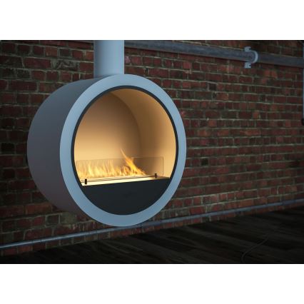 InFire - Hangende BIO haard Ø 70 cm 3kW wit