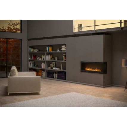 InFire - Hoek BIO-open haard 45x120 cm 3kW zwart