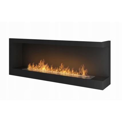 InFire - Hoek BIO-open haard 45x120 cm 3kW zwart