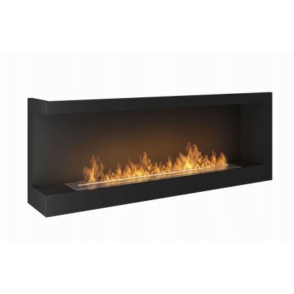 InFire - Hoek BIO-open haard 45x120 cm 3kW zwart